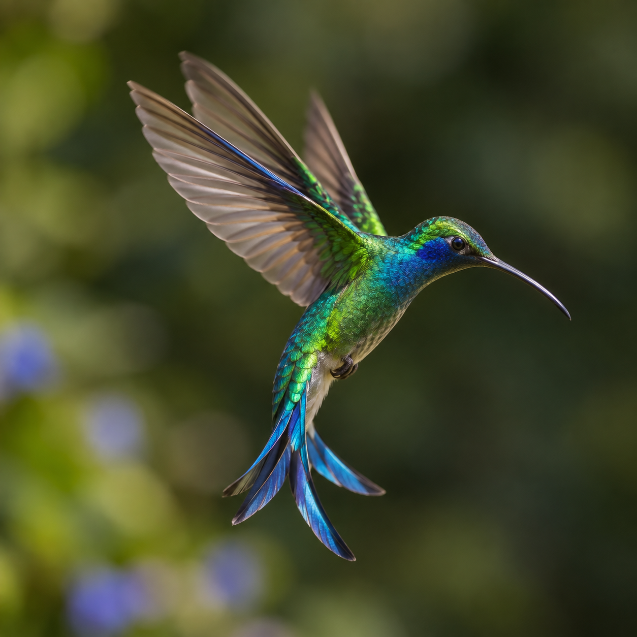 Fotografía de un colibrí real